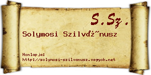 Solymosi Szilvánusz névjegykártya